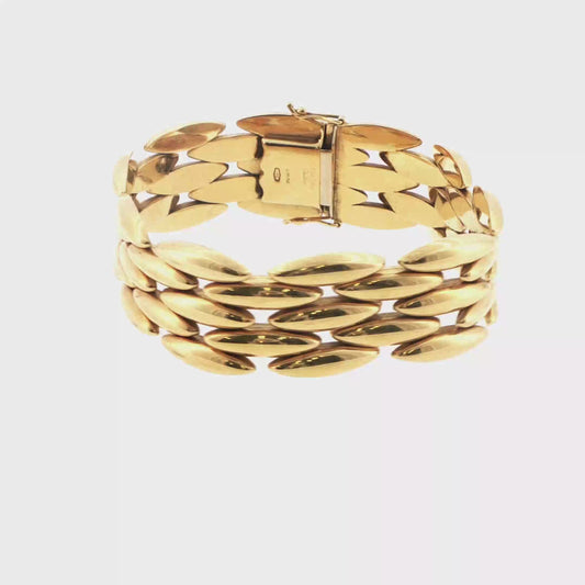 Cartier 18ct Yellow Gold Wide Multi-Row Link Bracelet Vintage