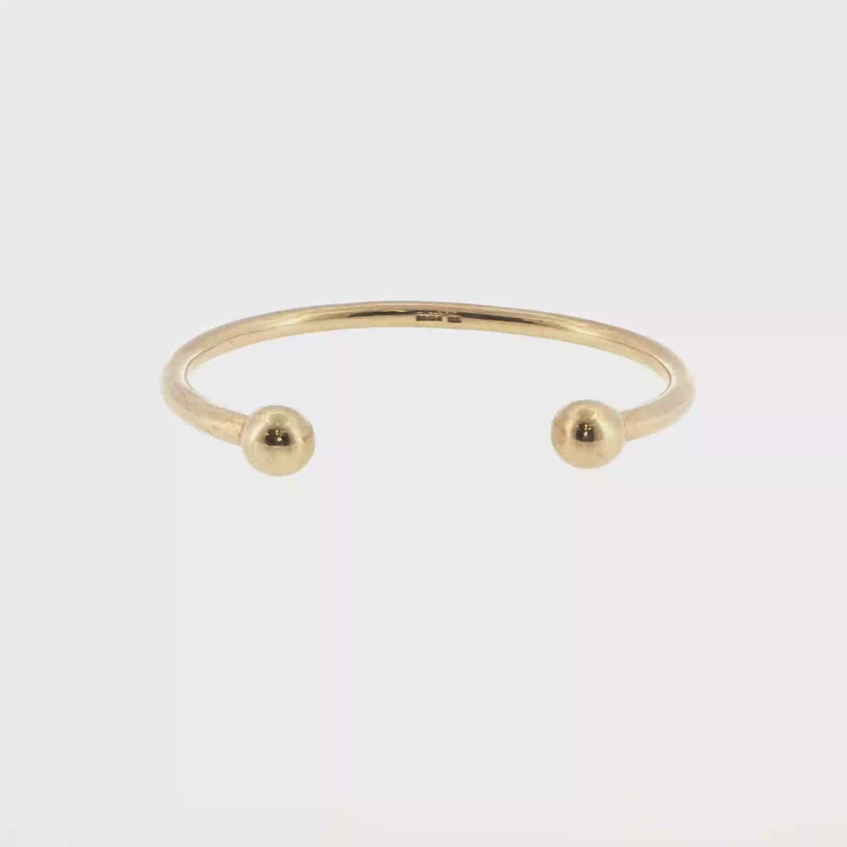 9ct Yellow Gold Open Torque Bangle with Ball Ends