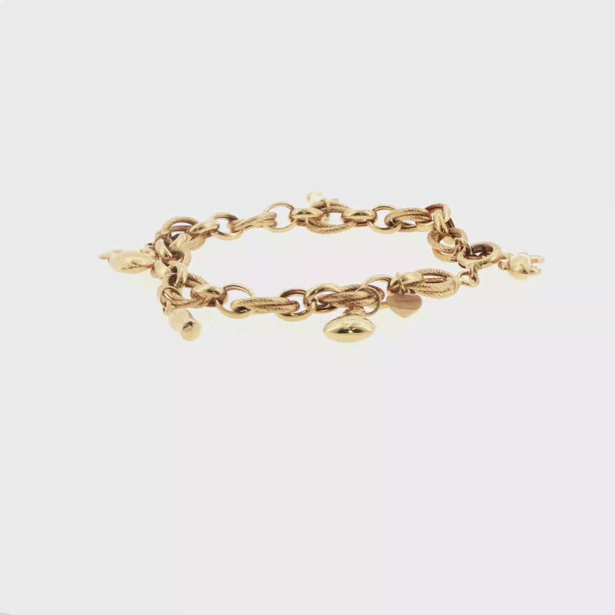 18ct Yellow Gold Multi-Link Charm Bracelet – 15.5g