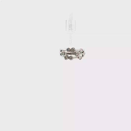 18ct White gold Diamond Bubble Raindance Ring