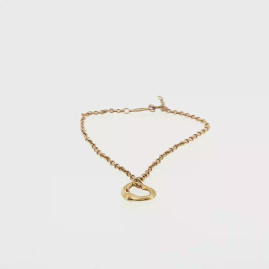 Tiffany & Co. Elsa Peretti Open Heart 18ct Yellow Gold Bracelet