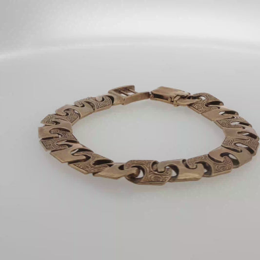 9ct Yellow Gold Ornate Link Bracelet